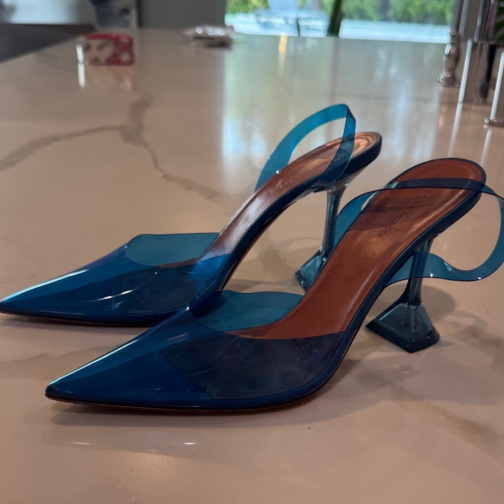 Blue pvc Amina muadi high heals